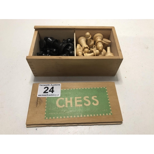 24 - Wooden chess set