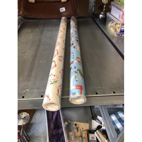 74 - X2 rolls of Christmas gift wrap 10 metre