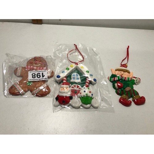 198 - X3 Christmas decorations