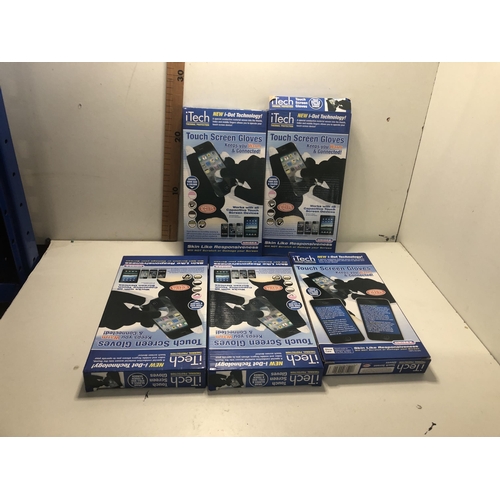 219 - X5 packs of touch screen gloves