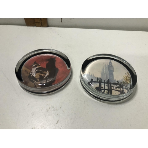 267 - X2 glass paper weights