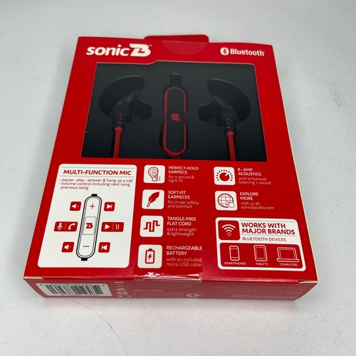 358 - SonicB wireless bluetooth earphones - Red