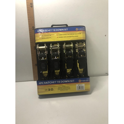 120 - 4 piece ratchet tie down set