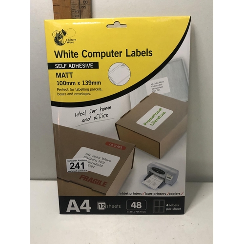 241 - Packof white computer labels