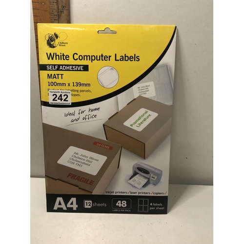 242 - Packof white computer labels