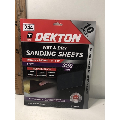 244 - 10 pack of wet & dry sandpaper