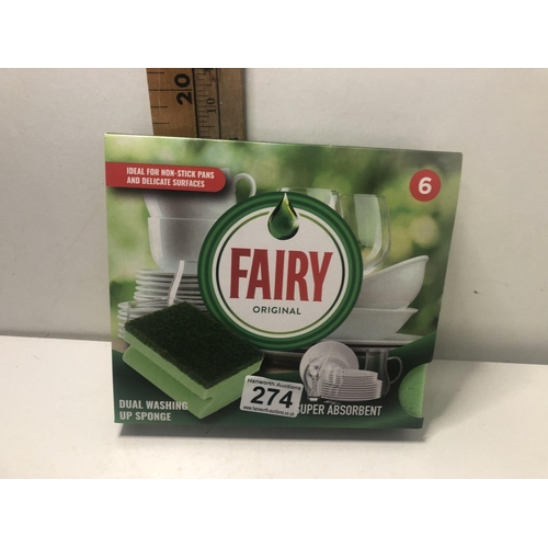 274 - Pack of 6 Fairy sponges