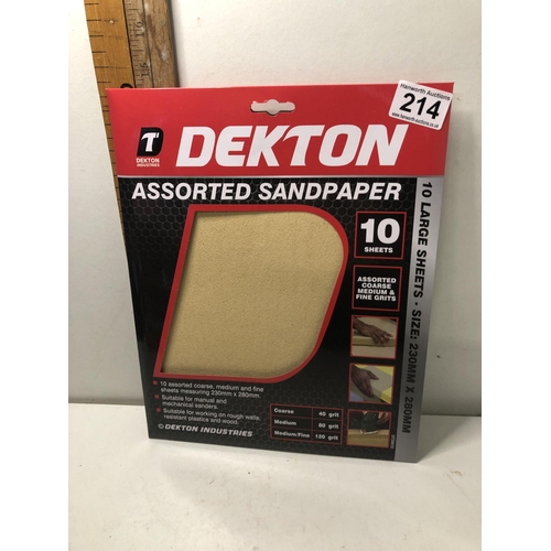 214 - Pack of 10 assorted sandpaper