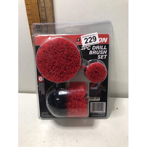229 - New 3 piece drill brush set