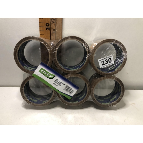 230 - X6 rolls of packing tape