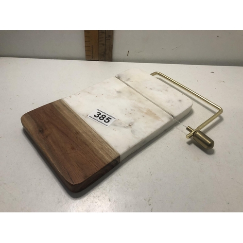 385 - Marble cheese board & cutter