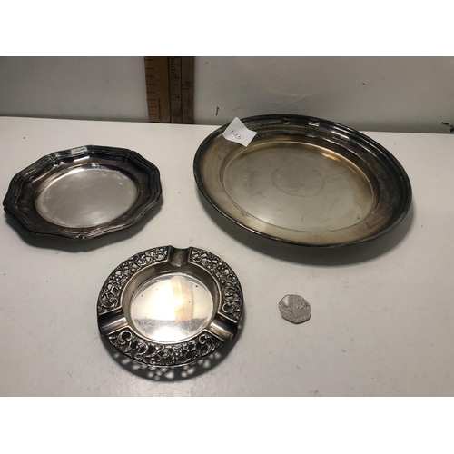 193 - X3 silver plate items