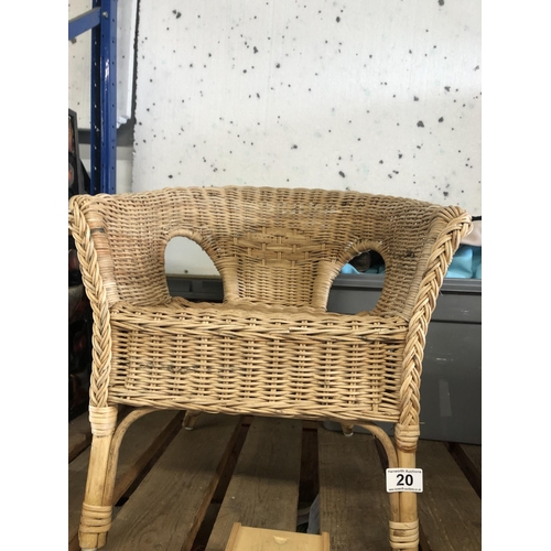 20 - Kids wicker chair
PLEASE NOTE NOT POSTABLE