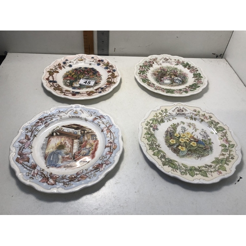 45 - X4 Royal Doulton four seasons plates