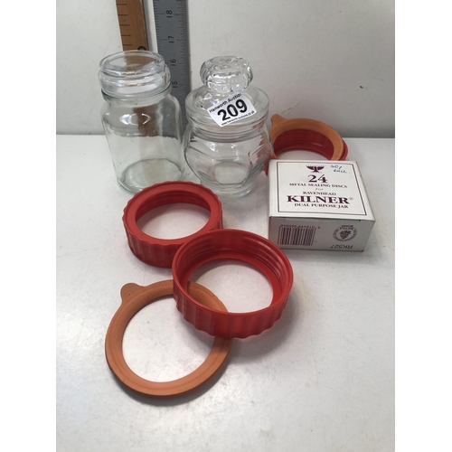 209 - Qty of vintage Kilner bits