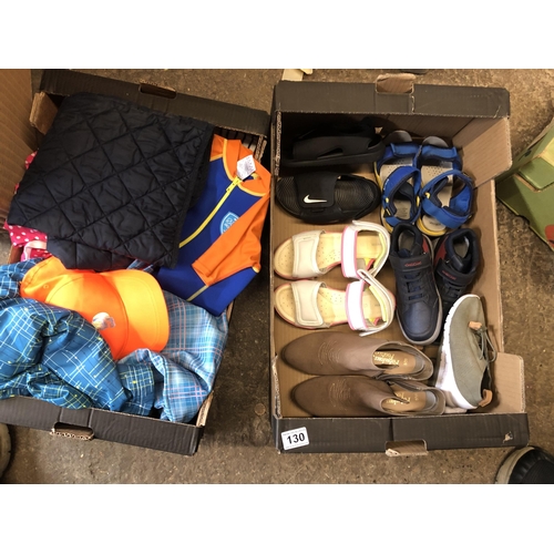 130 - Box of kids clothing & shoes
