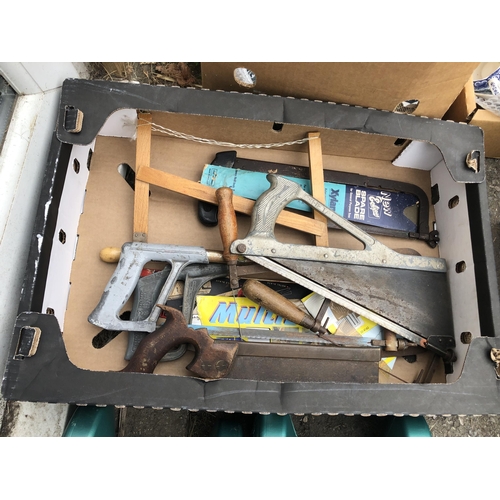 163 - Box of old saws
