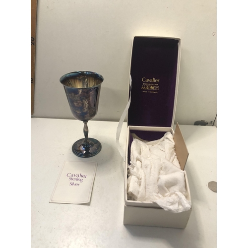 80 - Cavalier sterling silver goblet 195.6 grams