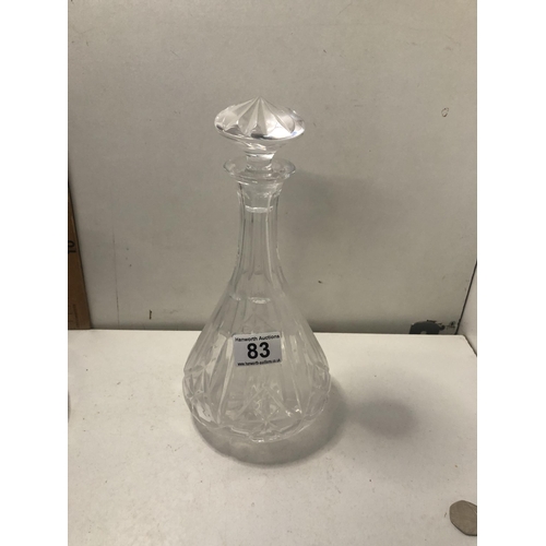 83 - Cut glass decanter
PLEASE NOTE NOT POSTABLE