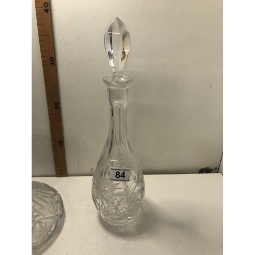 84 - Cut glass decanter
PLEASE NOTE NOT POSTABLE