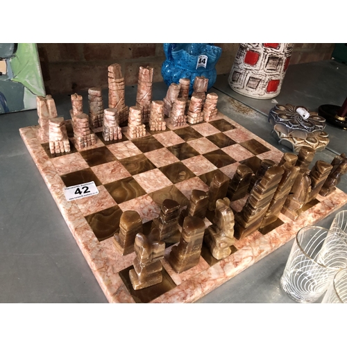 Marble chess set sales ebay