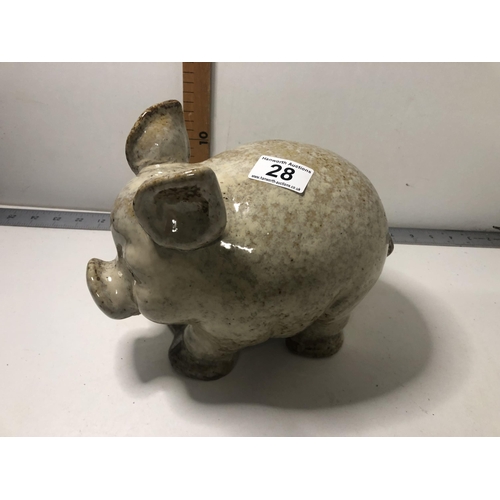 28 - Large studio pottery pig