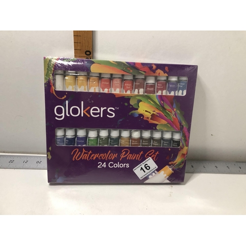 16 - 24 water colour paint set with brushes