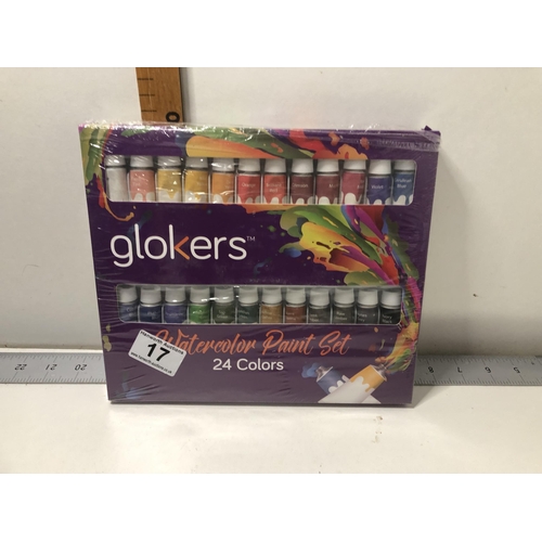 17 - 24 water colour paint set with brushes