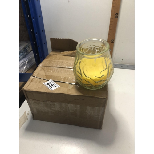 268 - Box of 4 candles in glass jars