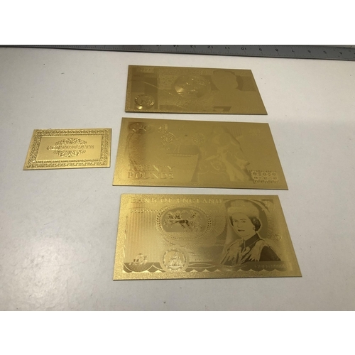 238 - Set of 3 gold bank notes