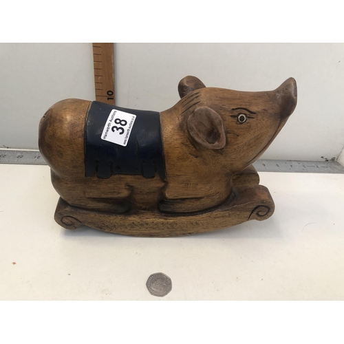 38 - Wooden pig