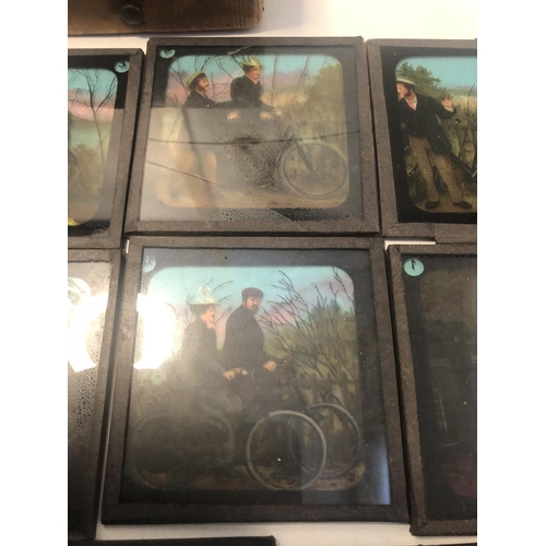 4 - X11 coloured glass lantern slides
Belle Beltons Bicycle Adventures