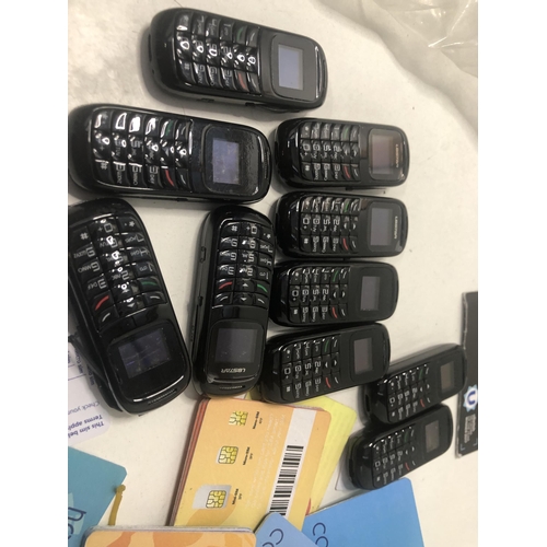 102 - Qty of miniature mobile phones & sim cards