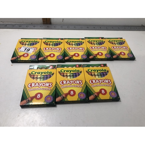 19 - X8 packs of crayons