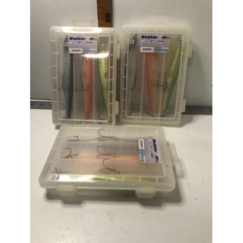 8 - X3 boxes of fishing wobblers