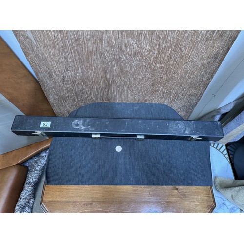 63 - Cool Water 2 Piece Pool Cue with case
Cue: 58.75