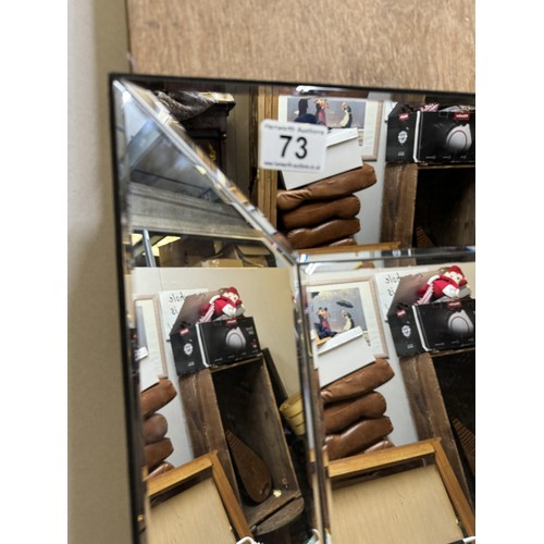 73 - Wall Mirror, mirrored frame
H: 35.75