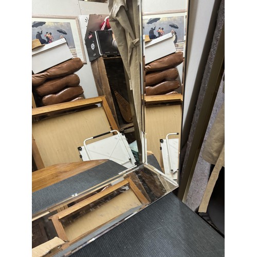 73 - Wall Mirror, mirrored frame
H: 35.75