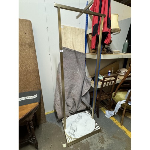 76 - Height Adjustable Coat Stand with Marble Style Base
H: 71.25