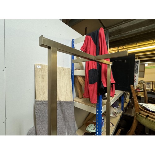 76 - Height Adjustable Coat Stand with Marble Style Base
H: 71.25