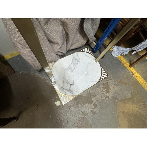 76 - Height Adjustable Coat Stand with Marble Style Base
H: 71.25