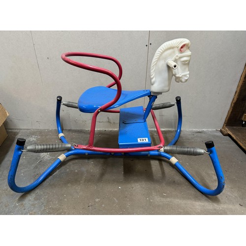 101 - Vintage Metal Sprung Rocking Horse