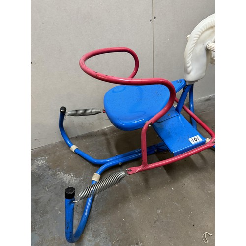101 - Vintage Metal Sprung Rocking Horse