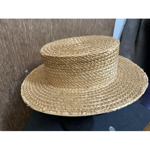 103 - Battersby London Straw Boater hat, 6 3/4