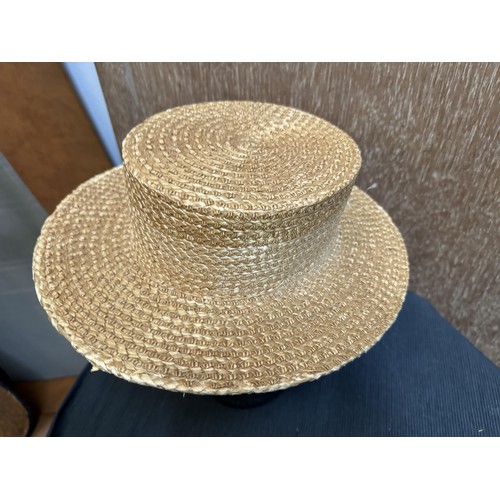 103 - Battersby London Straw Boater hat, 6 3/4