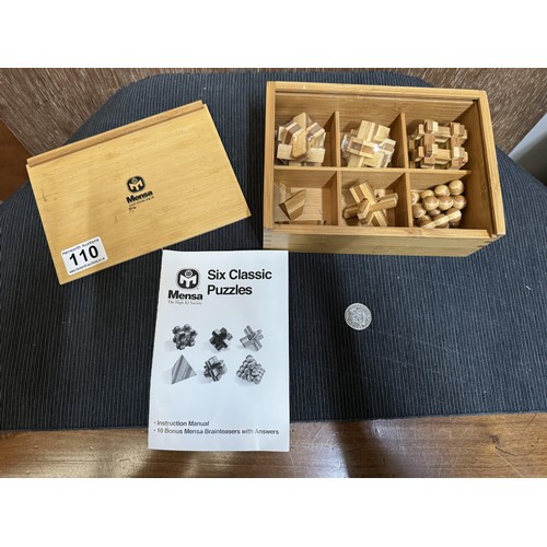 110 - 6 x Wooden Mensa Puzzles