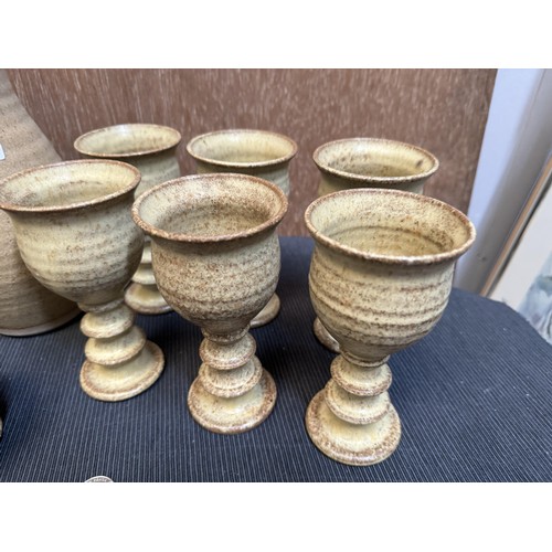 170 - Stoneware Jug, 6 Goblets and stand
PLEASE NOTE: COLLECTION ONLY