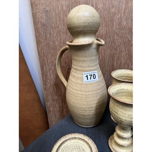 170 - Stoneware Jug, 6 Goblets and stand
PLEASE NOTE: COLLECTION ONLY