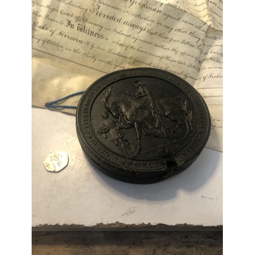 119 - Large wax seal & paper work