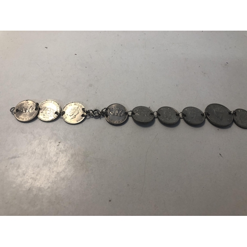 34 - 1946 half rupee coin bracelet